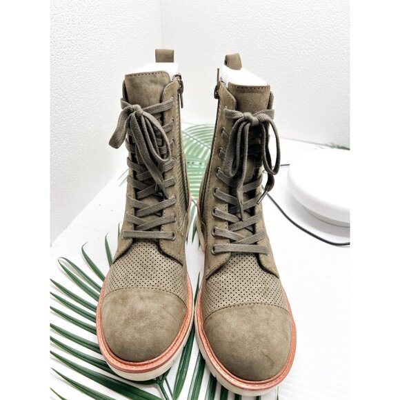 MIA Olive Green Havenn Kashton Side Zip Lace Up Combat Bootie Size 6 NWOB - Picture 4 of 11